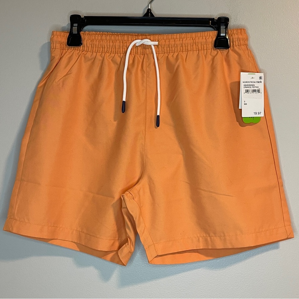 Abound Men’s Swim Trunks Orange Pepino Small